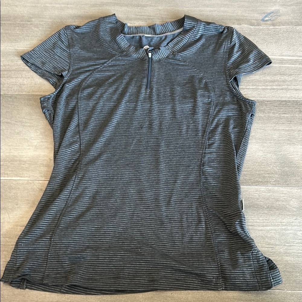 Club Ride Apparel Gray Fitted Polo Short Sleeve Tee